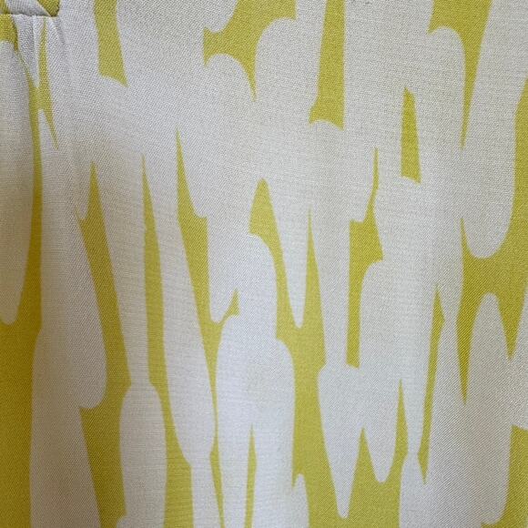 Boden Amalfi Silk Blend Blouse V-neck Sz4 Long Sleeve Ruffle Collar Yellow - Picture 7 of 12